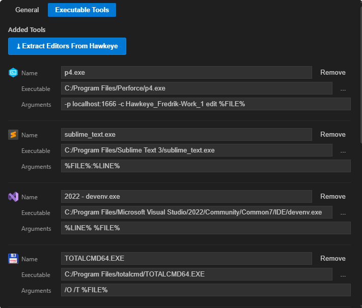 External editor setup